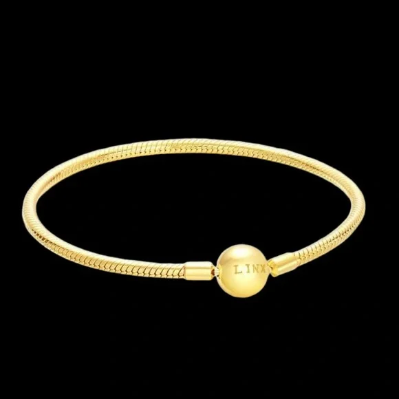 Linx Yellow Gold Bracelet with Gold and Green Themed Charms